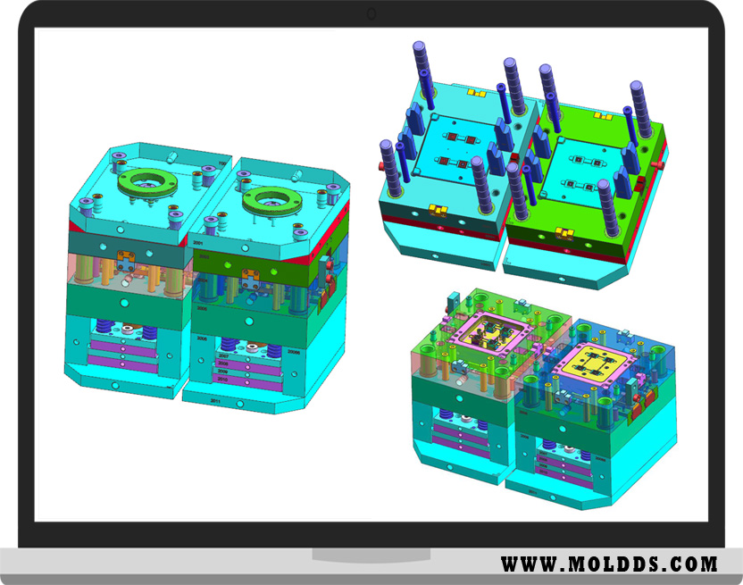 全3D双色（双料）注塑模具设计，二次顶出机构